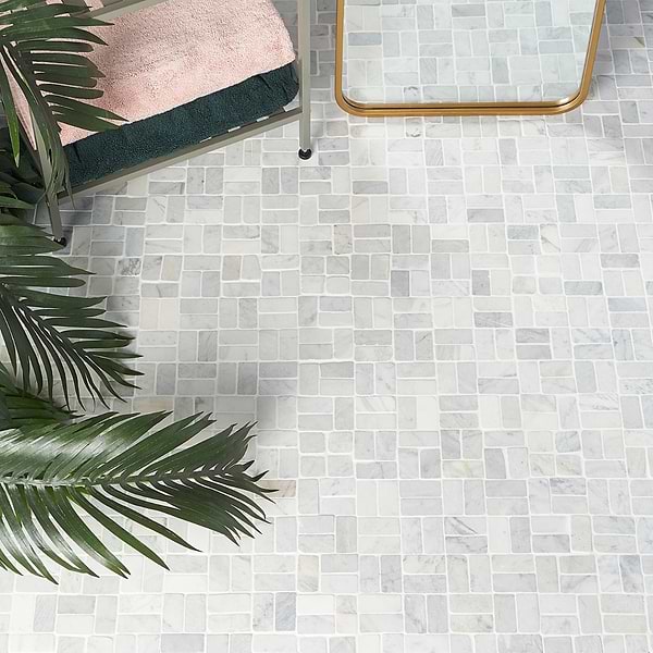 Nature Antique Carrara Marble Honed Mosaic Tile
