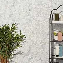 Nature Tumbled Carrara Marble Honed Mosaic Tile