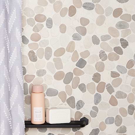 Pebble Tile for Backsplash,Kitchen Wall,Kitchen Floor,Bathroom Floor,Bathroom Wall,Shower Wall,Shower Floor,Outdoor Floor,Outdoor Wall,Commercial Floor