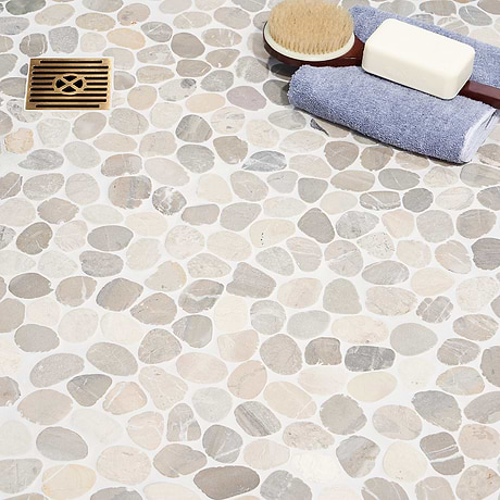 Pebble Tile for Backsplash,Kitchen Wall,Kitchen Floor,Bathroom Floor,Bathroom Wall,Shower Wall,Shower Floor,Outdoor Floor,Outdoor Wall,Commercial Floor