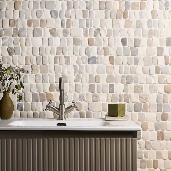 Nature Pathway Lombok Beige 2" Natural Stone Mosaic Tile