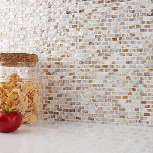 South Seas Pearls 1/2x1 Mini Brick Pattern Polished Mosaic Tile