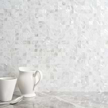 Serene White 1x1 Squares Seamless Pearl Polished Mosaic Tile