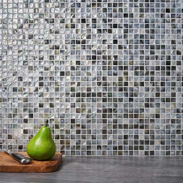 Deep Sea Black Pearl 1x1 Square Pattern Polished Mosaic Tile