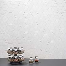 Morgana Thassos Polished Marble and Brass Mosaic Tile