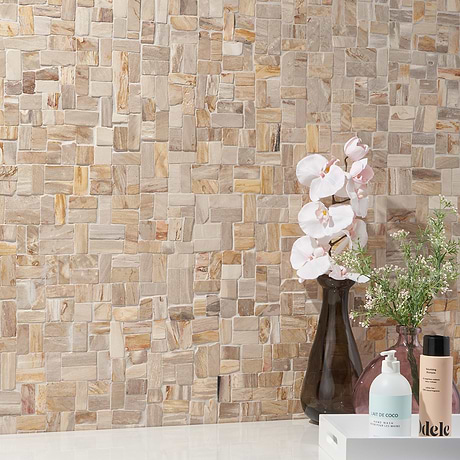 Fossil Antique Petrified Stone Mosaic