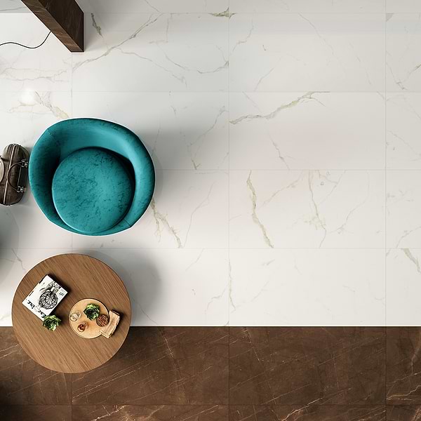 TileBarXL Marmi Slim White Calacatta 60x120 Polished Porcelain Slab