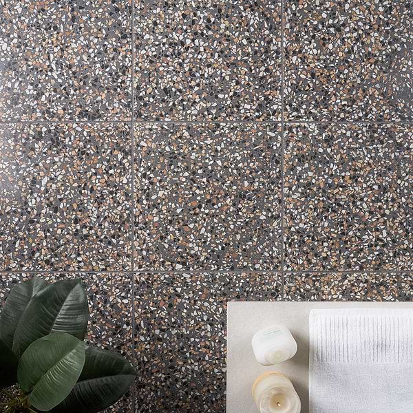 True Terrazzo Paradiso Gray 16x16 Polished Terrazzo Tile
