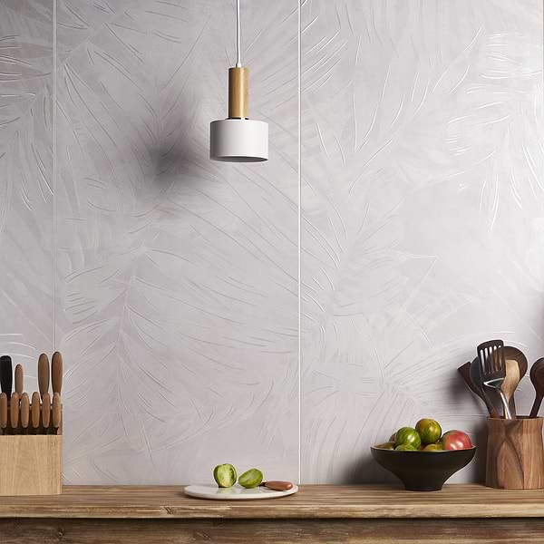 Monet Cotton Garden White 24x48 Artisan Decor Matte Porcelain Wall Tile