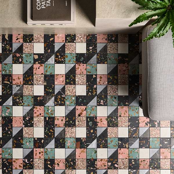 Elizabeth Sutton Artem Lark Multicolor 3x3 Polished & Honed Marble and Terrazzo Mosaic Tile