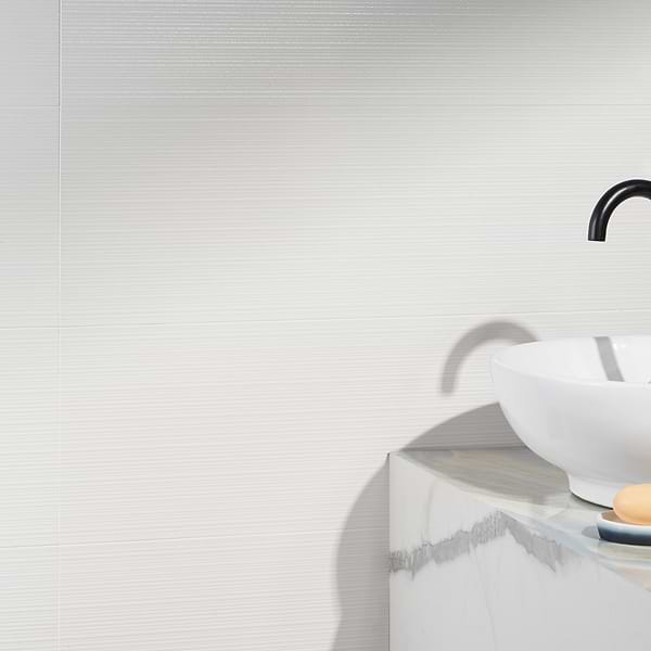 Reverb Linear White 12x36 3D Matte Ceramic Tile