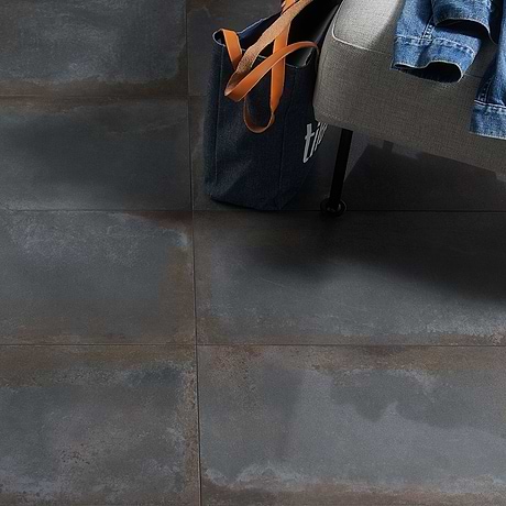 Angela Harris Flatiron Black 12x24 Semi-Polished Porcelain Tile
