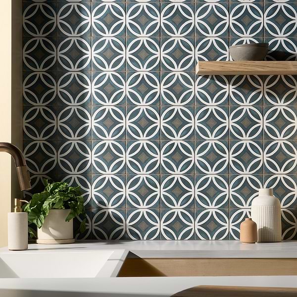 Breeze Nautilus Blue Deco 6x6 Matte Porcelain Tile