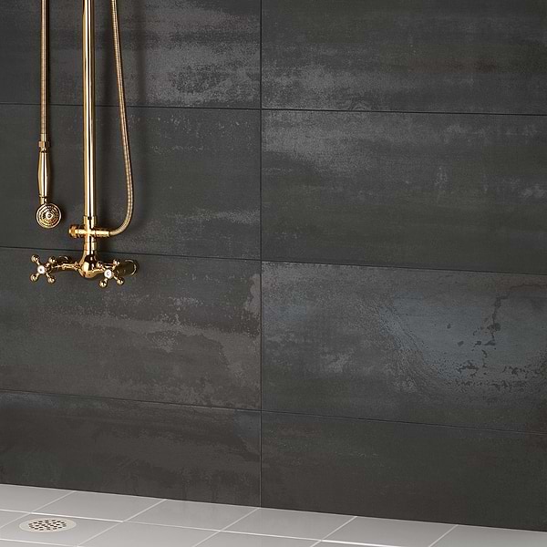 Sample-Hewlett Black Iron Matte Porcelain Tile