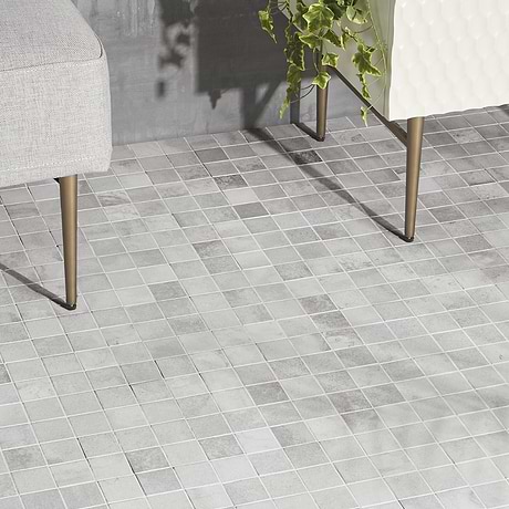Hewlett Metal Silver 2x2 Matte Porcelain Mosaic Tile