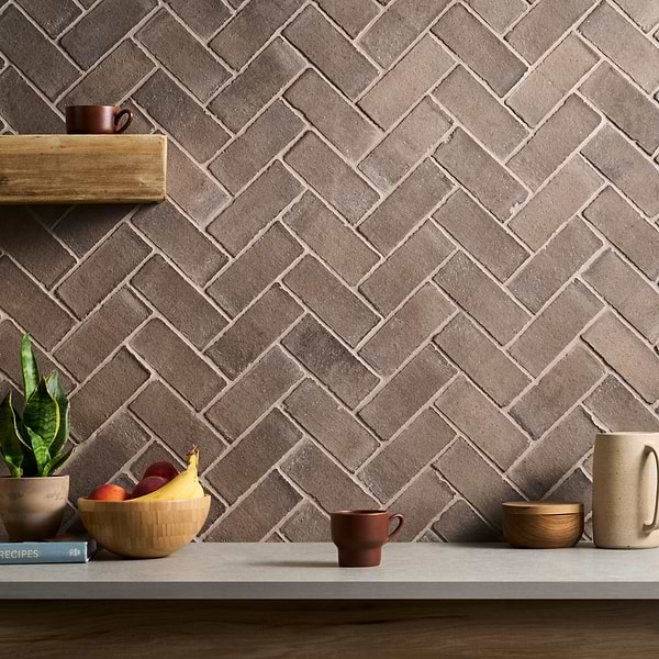 Terra Villa Gray 2x6 Matte Presealed Genuine Terracotta Tile