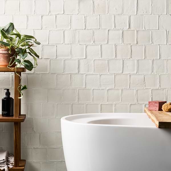Terra Villa White 4x4 Matte Presealed Genuine Terracotta Tile
