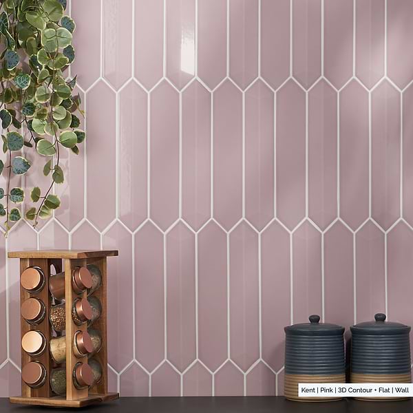 Kent Pink 3x12 Picket Polished Ceramic Wall Tile