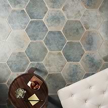 Kalay Green 9" Hexagon Polished Porcelain Tile