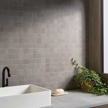 Stoneside Linen Warm Gray 2x2 Porcelain Matte Mosaic Tile
