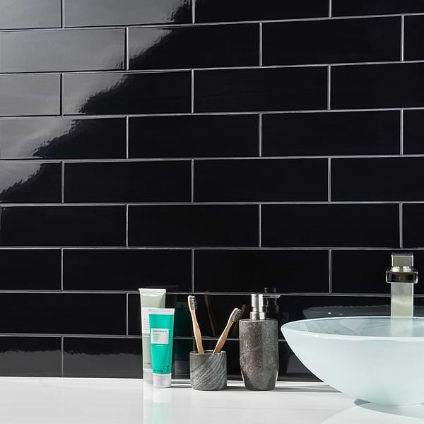 Park Hill Black 4x12 Polished Porcelain Tile