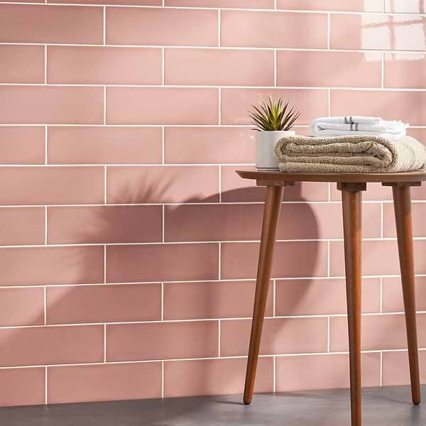 Park Hill Coral Rose Pink 4X12 Polished Porcelain Tile