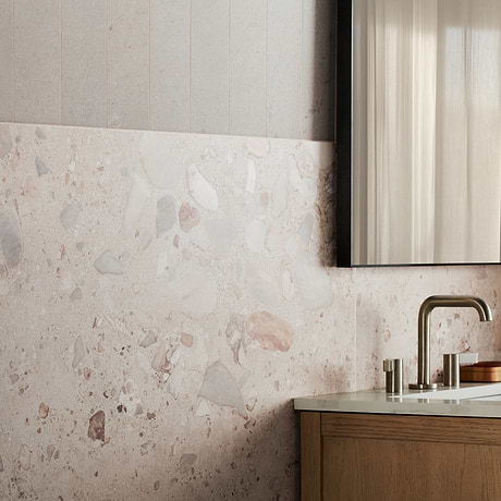 Piccoli Grande Warm Gray 36x36 Terrazzo Look Semi-Polished Porcelain Tile