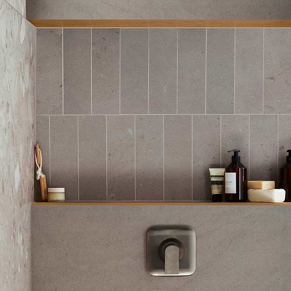 Piccoli Petite Taupe Gray 36x36 Terrazzo Look Matte Porcelain Tile