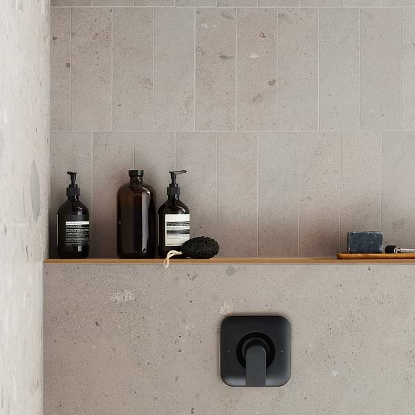 Piccoli Petite Warm Gray 4x12 Terrazzo Look Matte Porcelain Tile