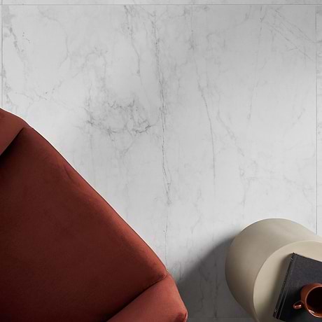 Autograph Caldia Oro White 48x48 Marble Look Satin Porcelain Tile