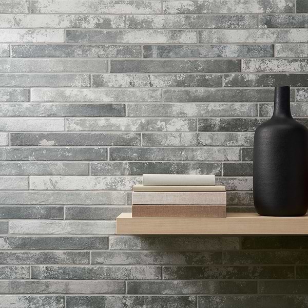 English Brick Light Gray 2x18 Matte Porcelain Tile