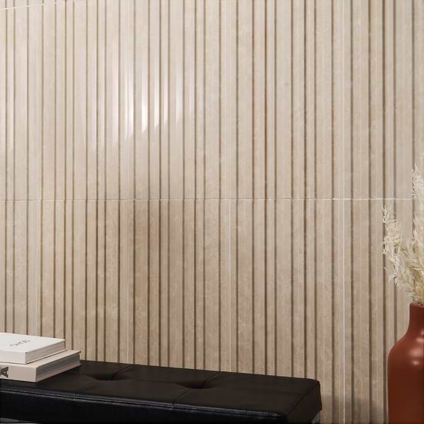 Stonework Barcode Botticino 12x24 3D Polished + Honed Marble Tile