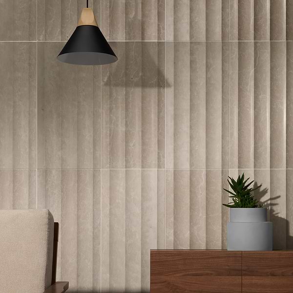 Stonework Fluted Botticino 12x24 3D Honed Marble Tile