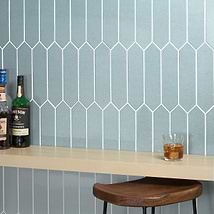 Tehama Blue 3x12 Picket Crackled Ceramic Tile