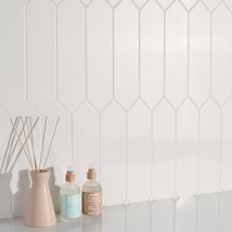 Tehama White 3x12 Picket Crackled Ceramic Tile