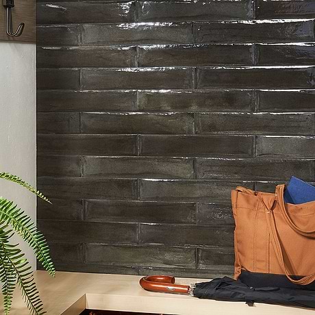 Paint Nero Black 3x16 Glossy Porcelain Subway Tile