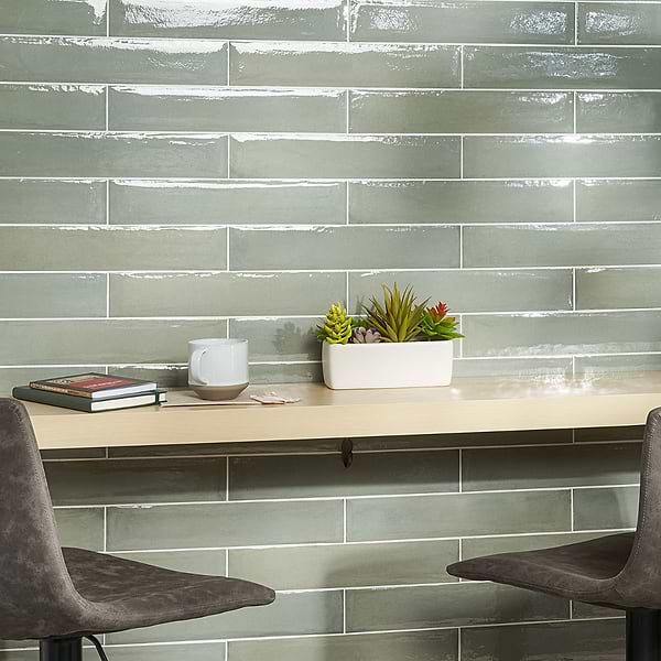 Paint Verde Green 3x16 Glossy Porcelain Subway Tile