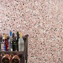 Six Hexagon Earth Pink 12.5" Terrazzo Look Matte Porcelain Tile