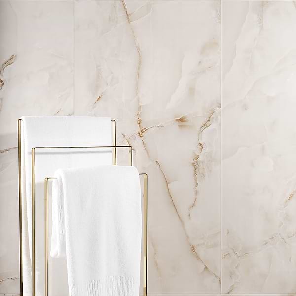 Lumina Onyx Pearl Beige 24x48 Polished Porcelain Tile