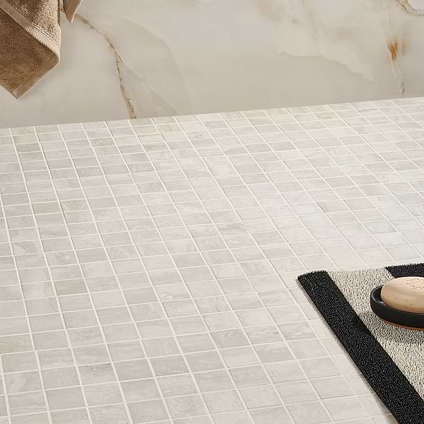 Basic Travertine Beige & Cream 2x2 Matte Porcelain Mosaic Tile