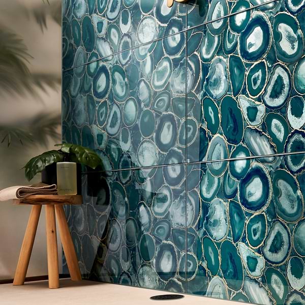 Agate Glass Teal Green 18x36 Polished Glass Tile