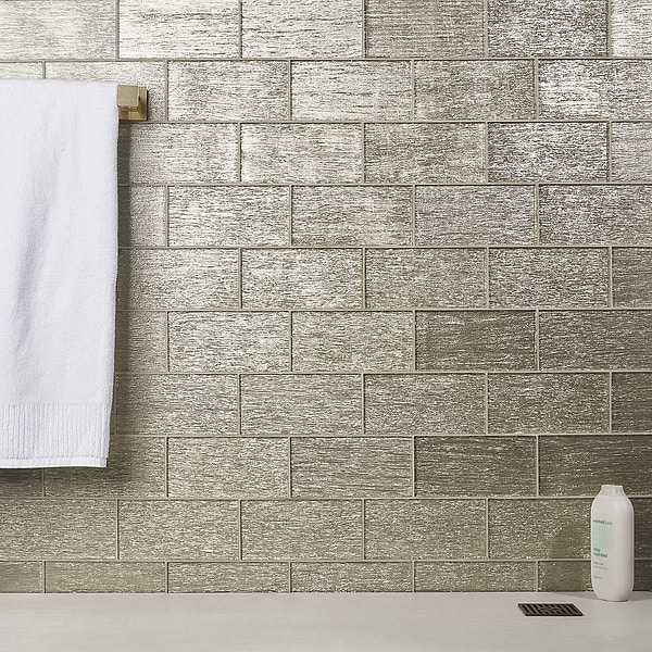 Veda Gold 4x9 Polished Glass Tile