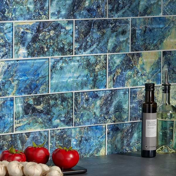 Gem Azul Blue 4x9 Polished Glass Tile
