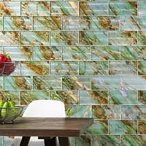 Gem Emerald Green 4x9 Polished Glass Tile