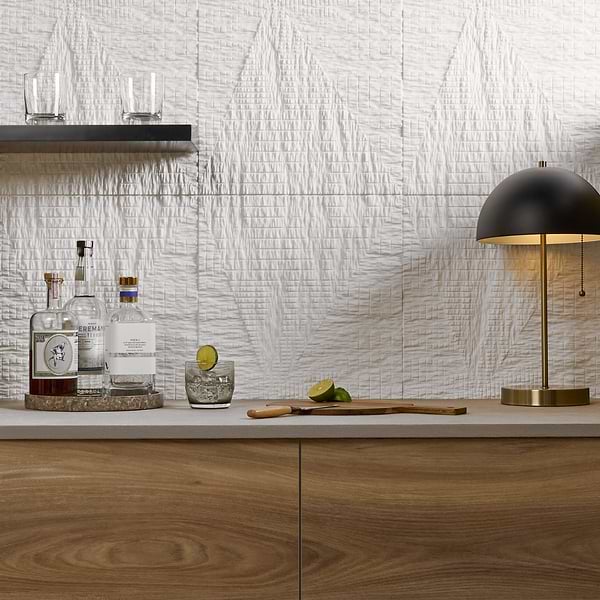 Bansu Carved White Thassos 16x16 Textured Honed Marble Tile