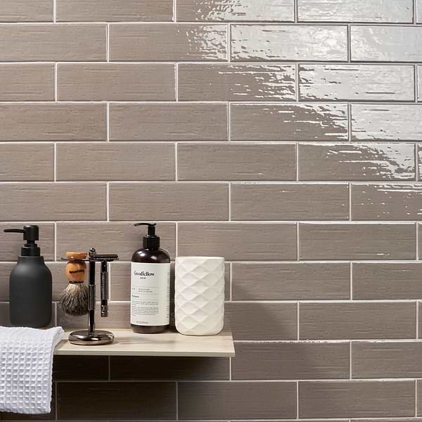 Disco-Kiln Dark Gray 3x9 Polished Porcelain Subway Tile