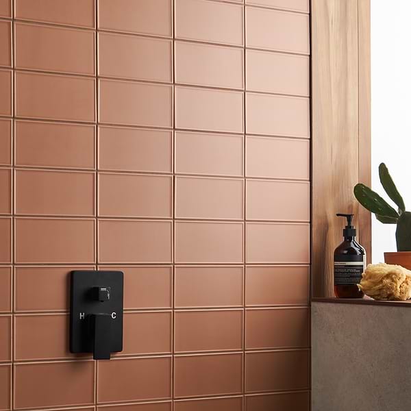 Stacy Garcia Maddox Frame Terracotta Orange 4x8 Matte Ceramic Subway Tile