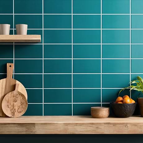 Stacy Garcia Maddox Teal Blue 4x8 Matte Ceramic Subway Wall Tile