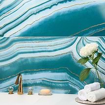 Agate Art Ocean Green 24x48 Artisan Decor Polished Porcelain Tile
