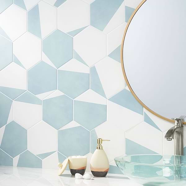 HexArt Pop Turquoise 8" Hexagon Matte Porcelain Tile